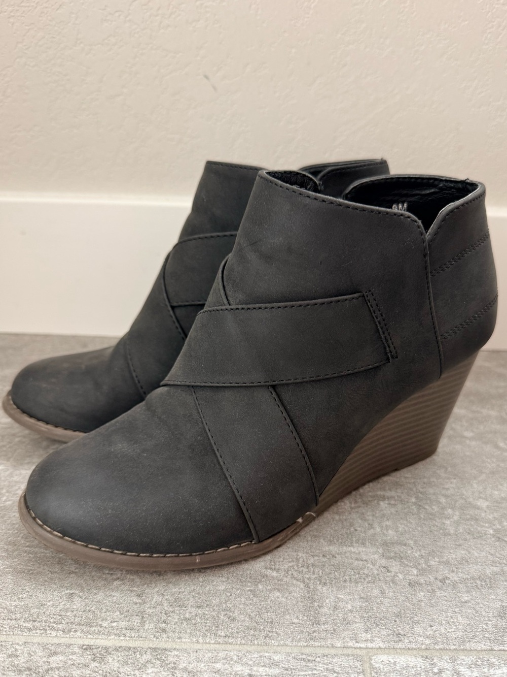 Maurice’s Black Ankle Wedge Booties